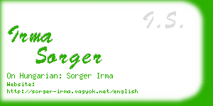 irma sorger business card